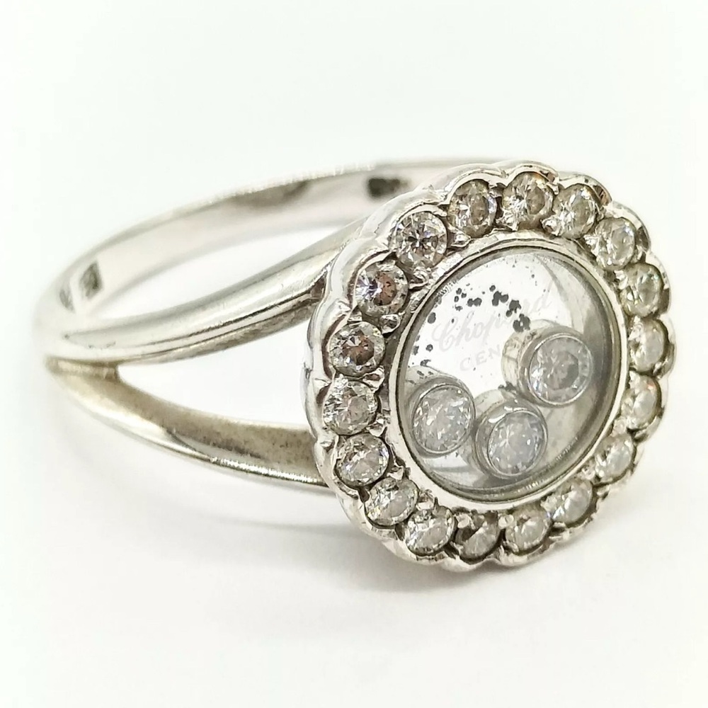 Chopard Ring Happy Diamond White Gold, Diamonds Size 6 5/8. - Picture 3 of 10